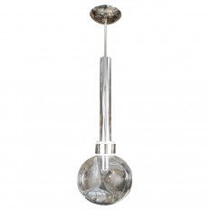 Long vertical polished nickel ceiling fixture 